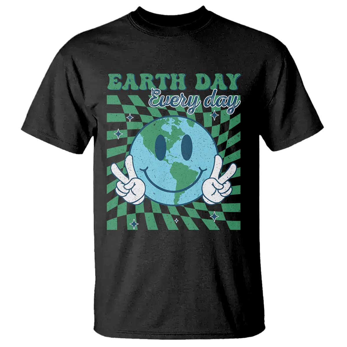 Earth Day Everyday T Shirt Smile Face Hippie Planet Anniversary