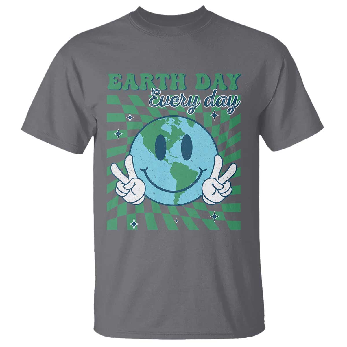 Earth Day Everyday T Shirt Smile Face Hippie Planet Anniversary