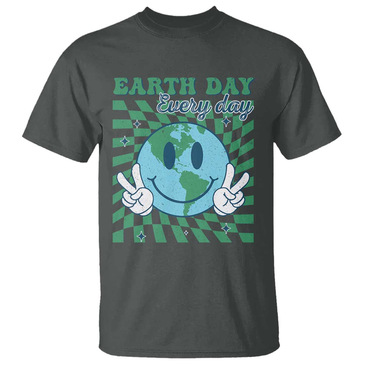 Earth Day Everyday T Shirt Smile Face Hippie Planet Anniversary