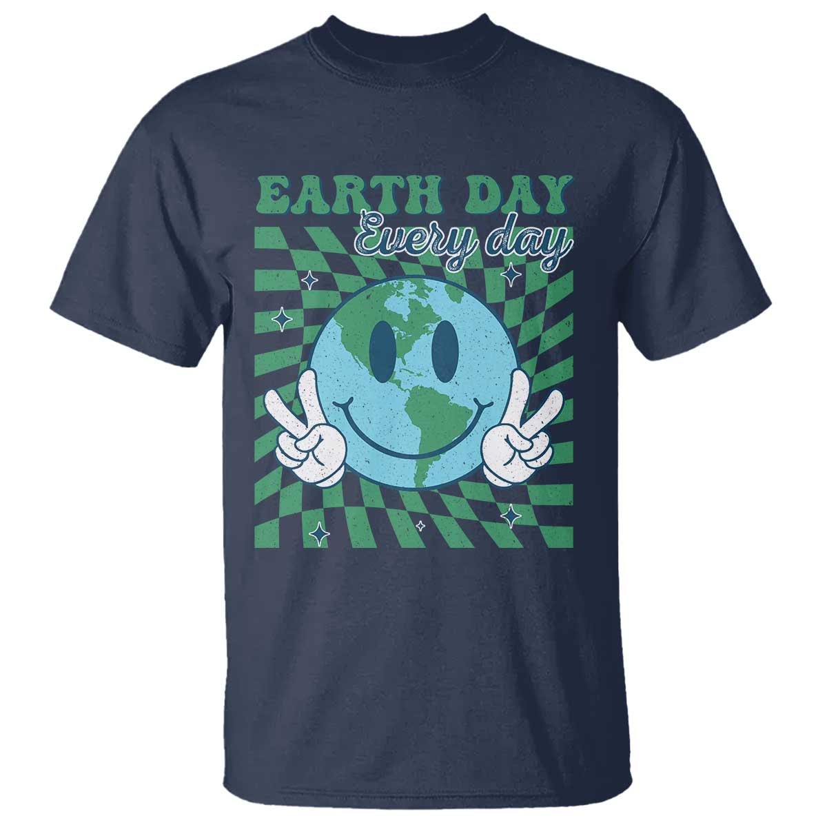 Earth Day Everyday T Shirt Smile Face Hippie Planet Anniversary
