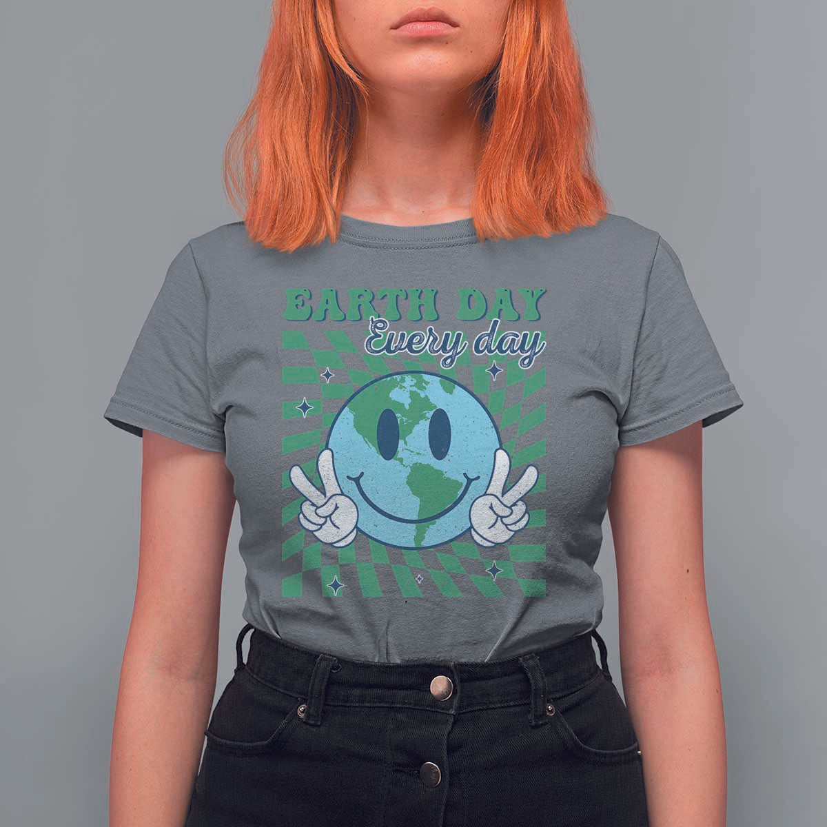 Earth Day Everyday T Shirt For Women Smile Face Hippie Planet Anniversary