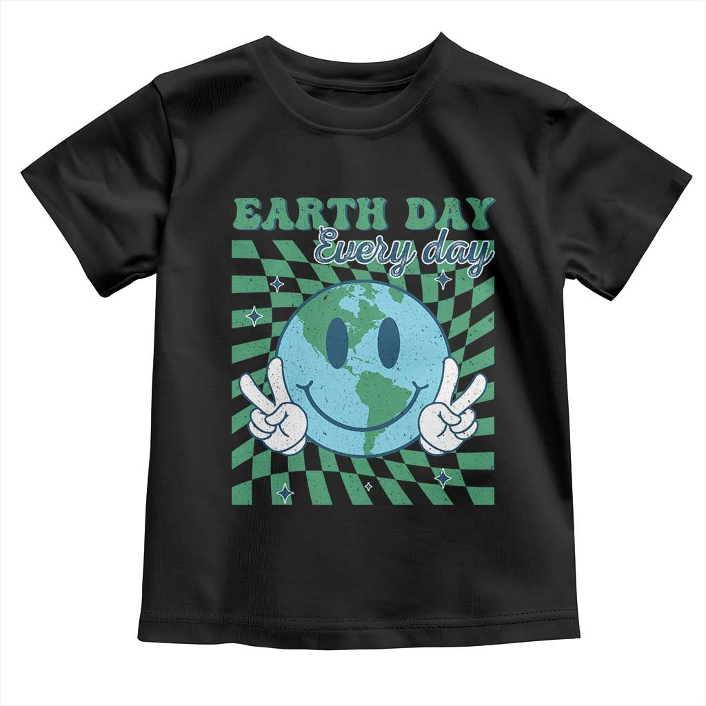 Earth Day Everyday Toddler T Shirt Smile Face Hippie Planet Anniversary
