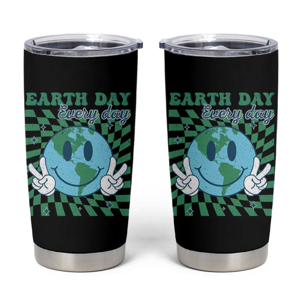 Earth Day Everyday Tumbler Cup Smile Face Hippie Planet Anniversary