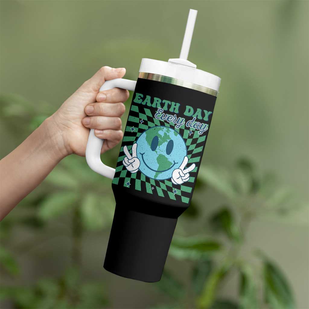 Earth Day Everyday Tumbler With Handle Smile Face Hippie Planet Anniversary