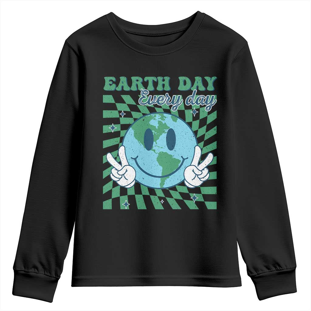 Earth Day Everyday Youth Sweatshirt Smile Face Hippie Planet Anniversary