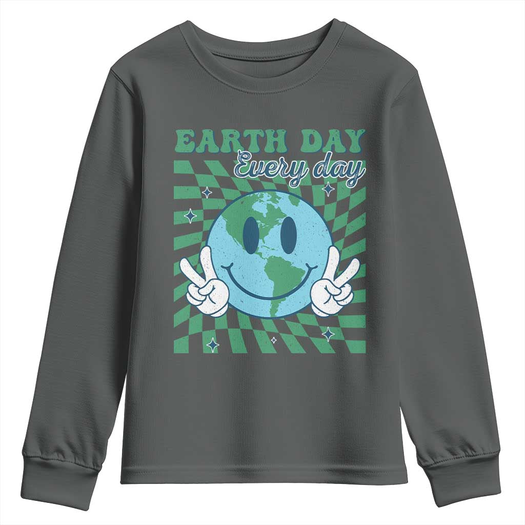 Earth Day Everyday Youth Sweatshirt Smile Face Hippie Planet Anniversary