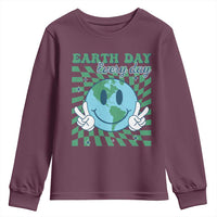 Earth Day Everyday Youth Sweatshirt Smile Face Hippie Planet Anniversary