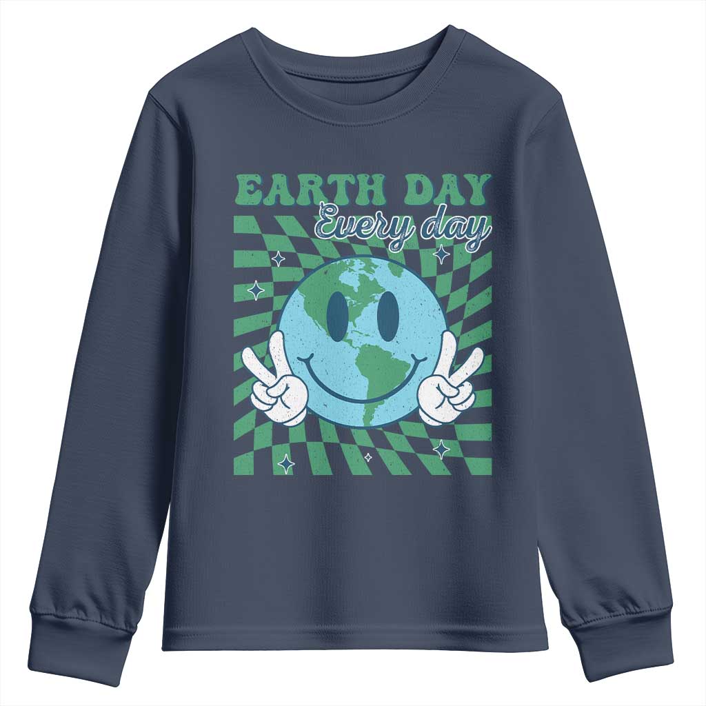 Earth Day Everyday Youth Sweatshirt Smile Face Hippie Planet Anniversary