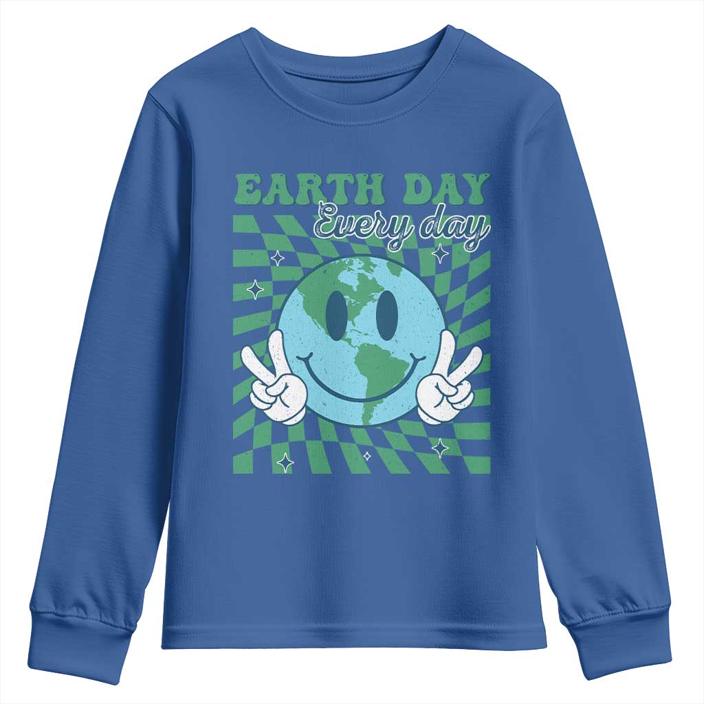Earth Day Everyday Youth Sweatshirt Smile Face Hippie Planet Anniversary