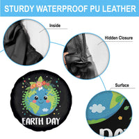 Happy Earth Day Spare Tire Cover Cute Earth With Floral