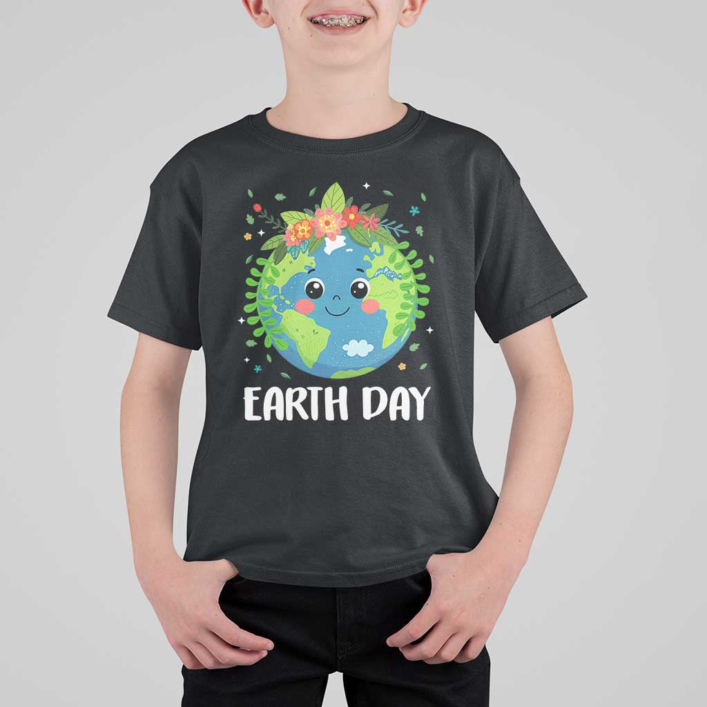 Happy Earth Day T Shirt For Kid Cute Earth With Floral