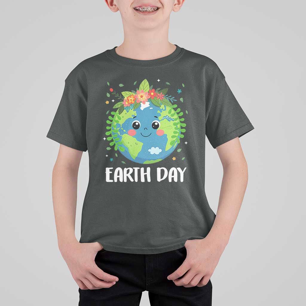 Happy Earth Day T Shirt For Kid Cute Earth With Floral