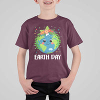 Happy Earth Day T Shirt For Kid Cute Earth With Floral