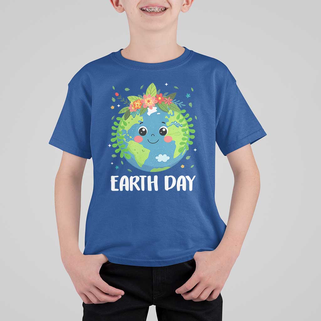 Happy Earth Day T Shirt For Kid Cute Earth With Floral