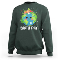 Happy Earth Day Sweatshirt Cute Earth With Floral