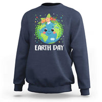 Happy Earth Day Sweatshirt Cute Earth With Floral