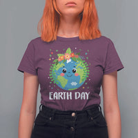 Happy Earth Day T Shirt For Women Cute Earth With Floral