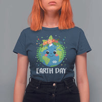 Happy Earth Day T Shirt For Women Cute Earth With Floral