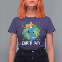 Happy Earth Day T Shirt For Women Cute Earth With Floral