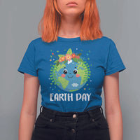 Happy Earth Day T Shirt For Women Cute Earth With Floral