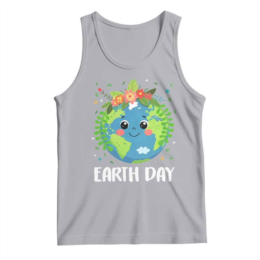 Happy Earth Day Tank Top Cute Earth With Floral