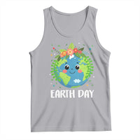 Happy Earth Day Tank Top Cute Earth With Floral