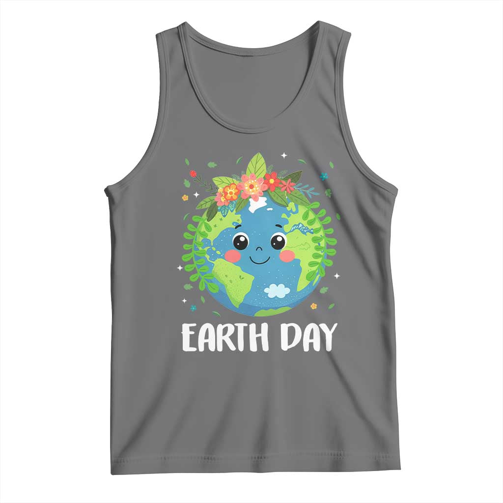 Happy Earth Day Tank Top Cute Earth With Floral