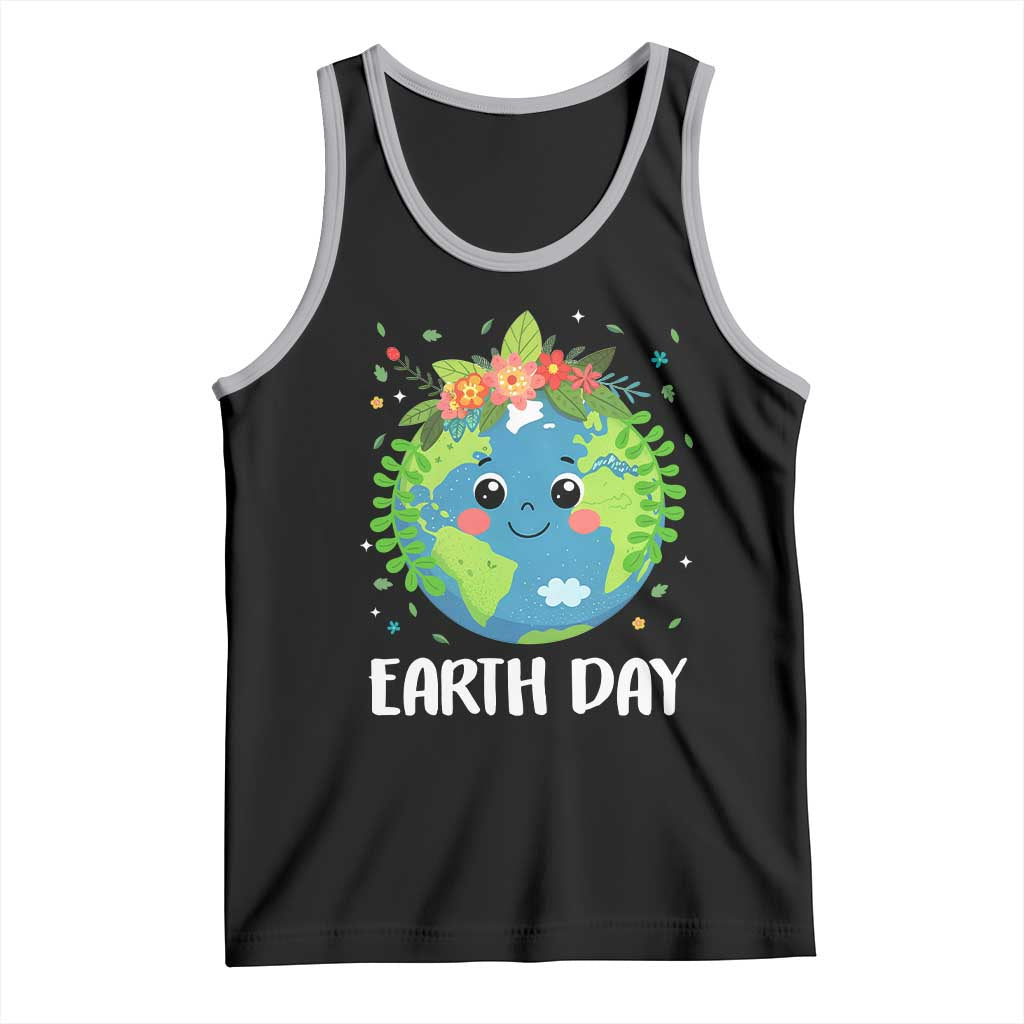 Happy Earth Day Tank Top Cute Earth With Floral