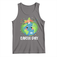 Happy Earth Day Tank Top Cute Earth With Floral