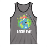 Happy Earth Day Tank Top Cute Earth With Floral
