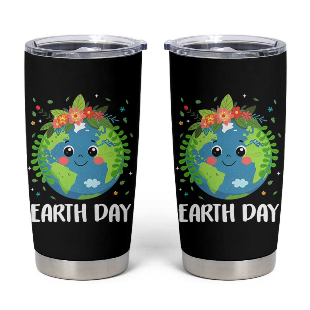 Happy Earth Day Tumbler Cup Cute Earth With Floral