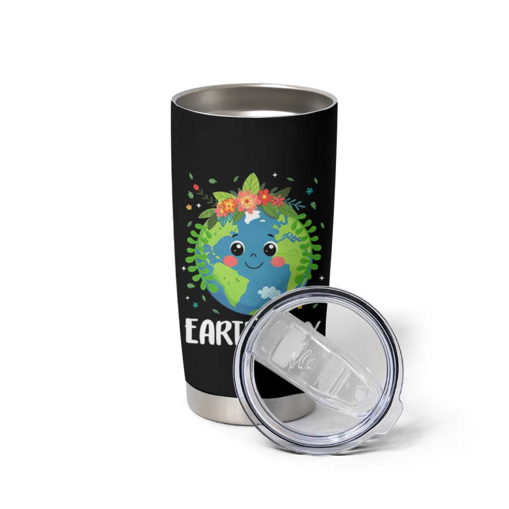 Happy Earth Day Tumbler Cup Cute Earth With Floral