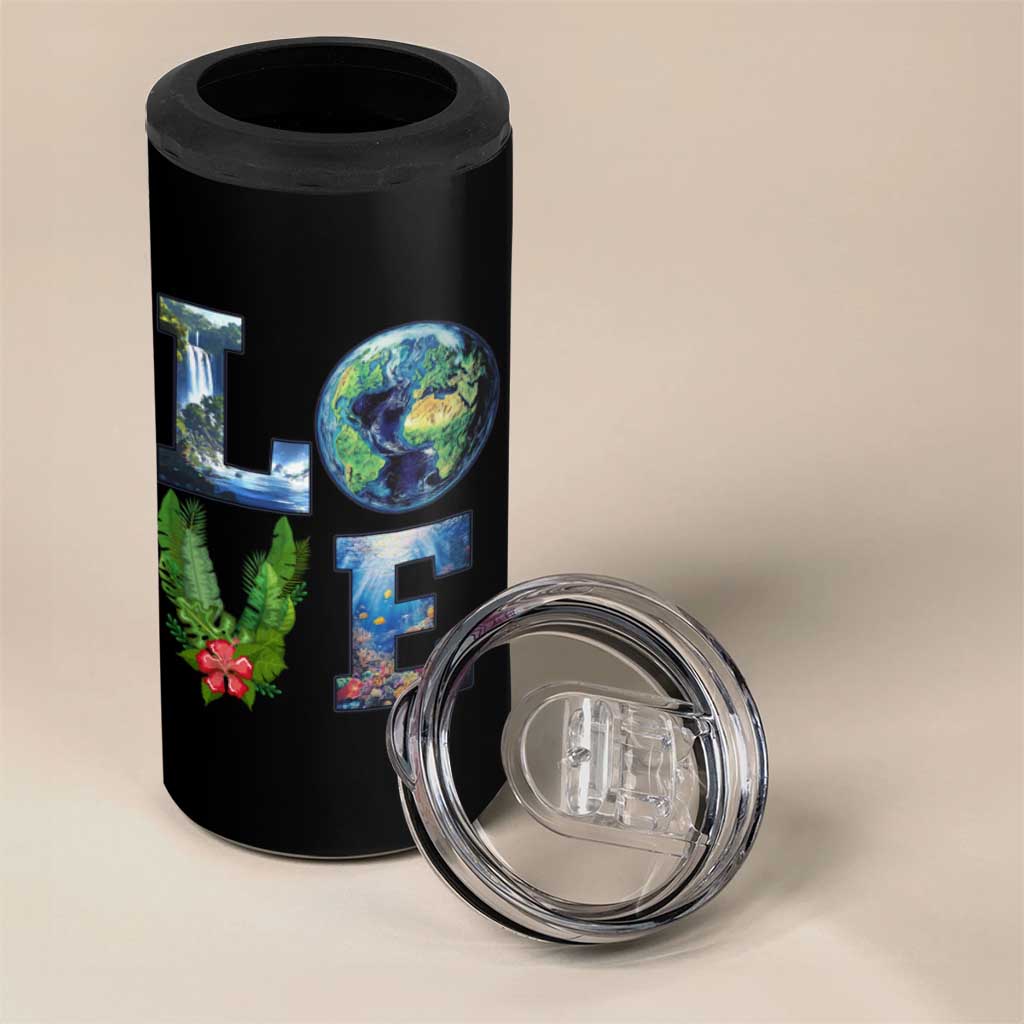 Earth Day LOVE 4 in 1 Can Cooler Tumbler Planet Anniversary Everyday