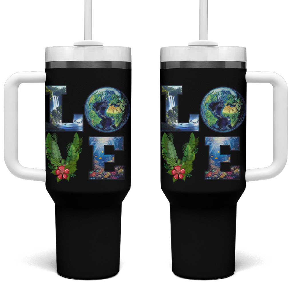 Earth Day LOVE Tumbler With Handle Planet Anniversary Everyday