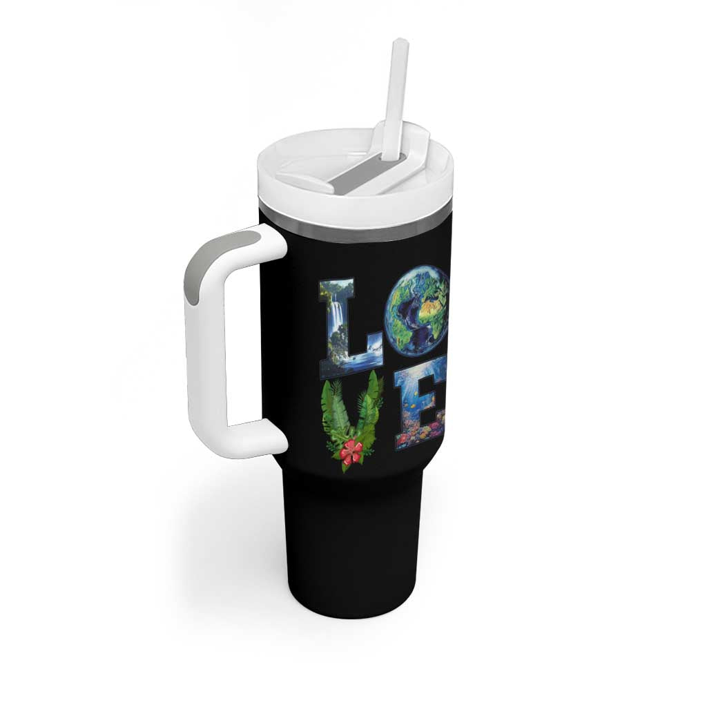 Earth Day LOVE Tumbler With Handle Planet Anniversary Everyday