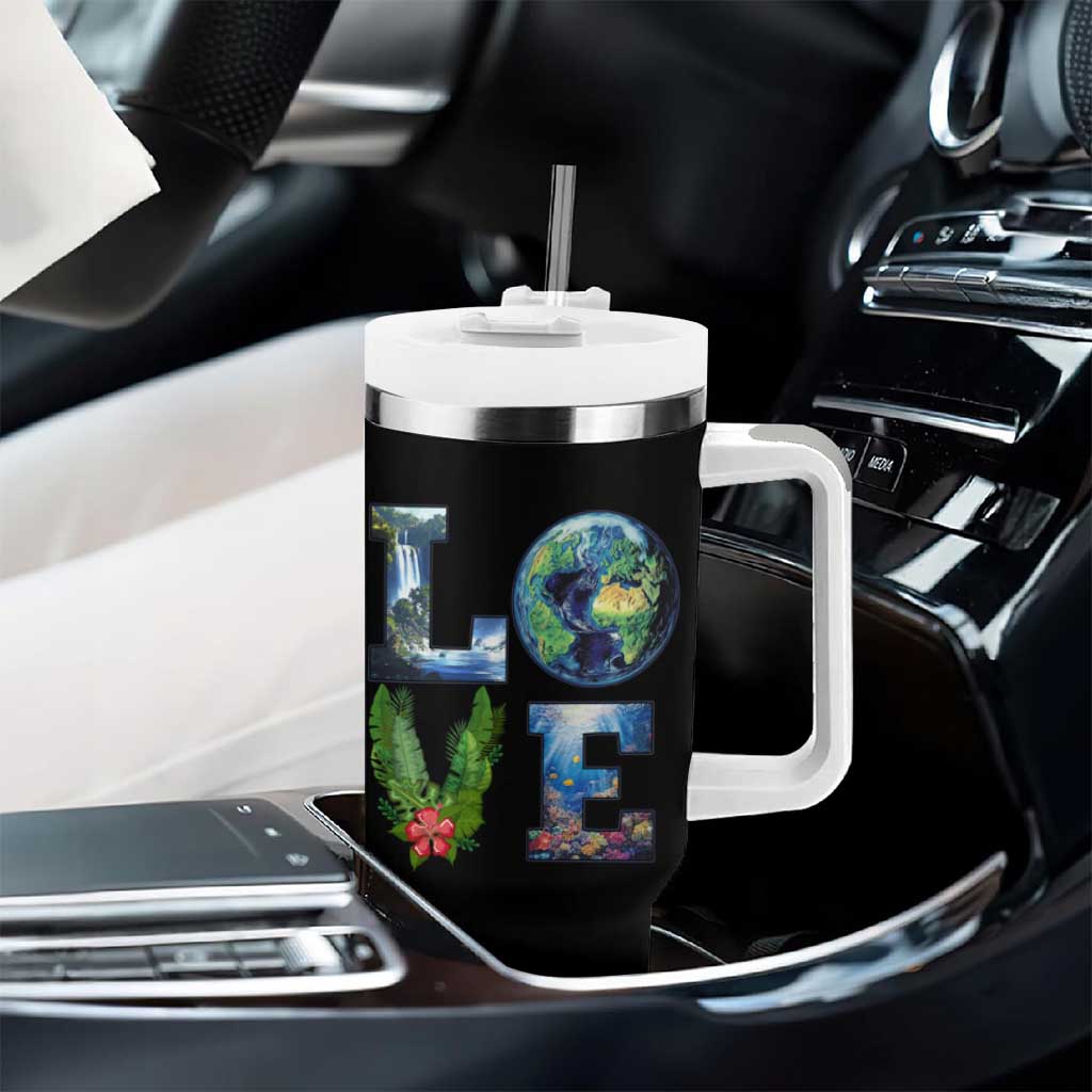 Earth Day LOVE Tumbler With Handle Planet Anniversary Everyday
