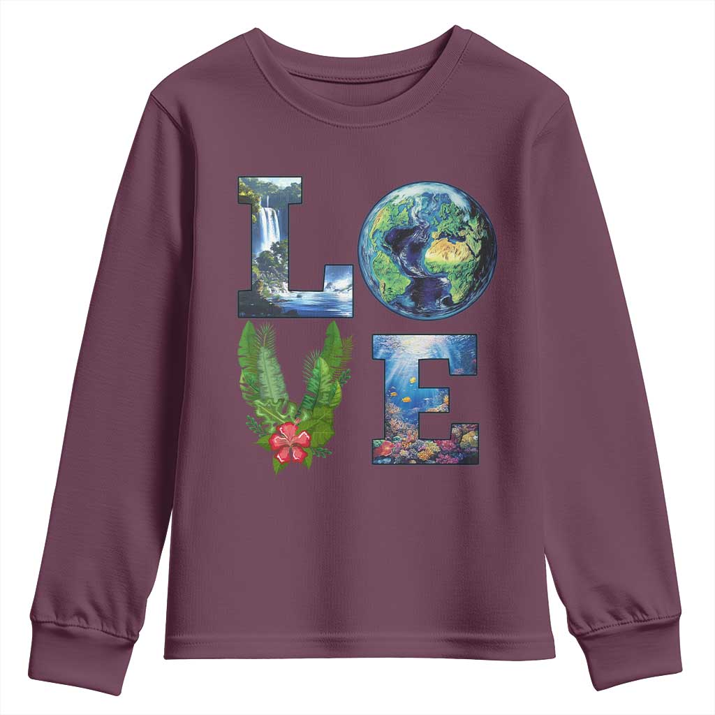 Earth Day LOVE Youth Sweatshirt Planet Anniversary Everyday