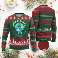 Go Planet It's Your Earth Day Ugly Christmas Sweater - Wonder Print Shop