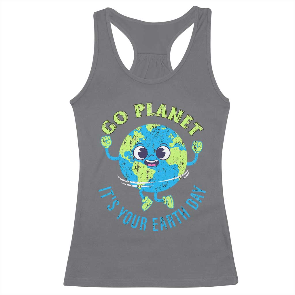 Go Planet It's Your Earth Day Racerback Tank Top