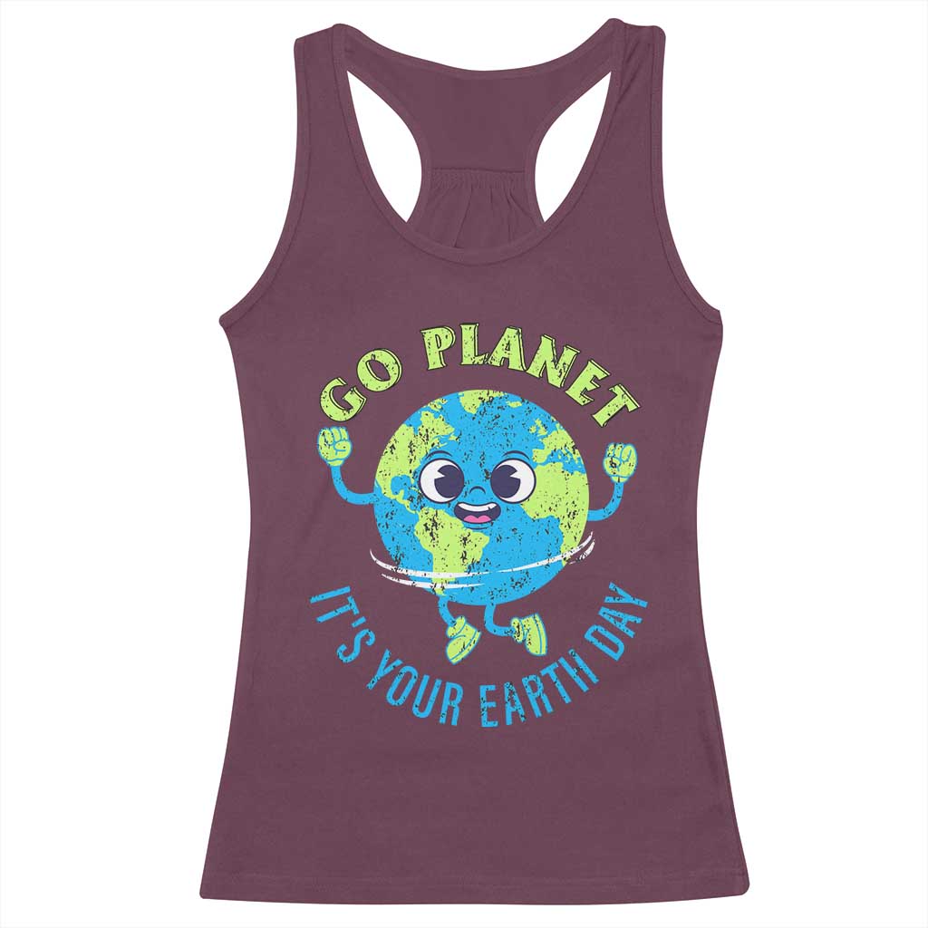 Go Planet It's Your Earth Day Racerback Tank Top