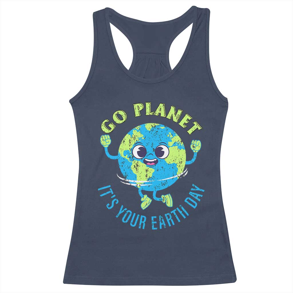 Go Planet It's Your Earth Day Racerback Tank Top