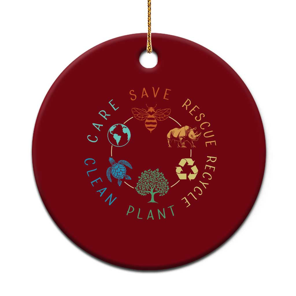 Save Bees Rescue Animals Recycle Plastic Ceramic Ornament Earth Day Protect The Environment - Wonder Print Shop