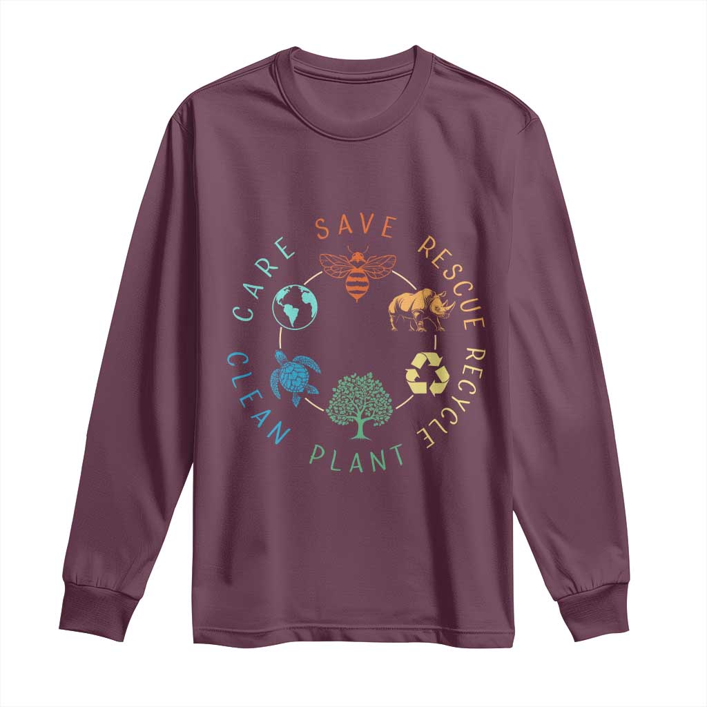 Save Bees Rescue Animals Recycle Plastic Long Sleeve Shirt Earth Day Protect The Environment