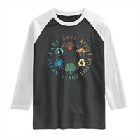 Save Bees Rescue Animals Recycle Plastic Raglan Shirt Earth Day Protect The Environment