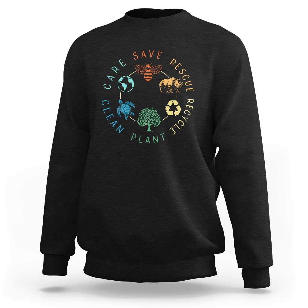 Save Bees Rescue Animals Recycle Plastic Sweatshirt Earth Day Protect The Environment