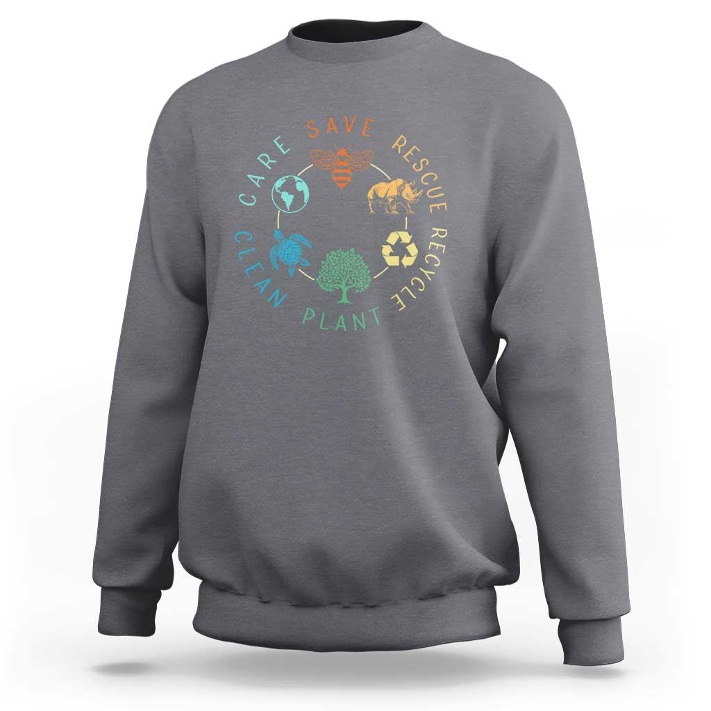 Save Bees Rescue Animals Recycle Plastic Sweatshirt Earth Day Protect The Environment