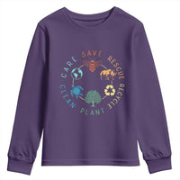 Save Bees Rescue Animals Recycle Plastic Youth Sweatshirt Earth Day Protect The Environment