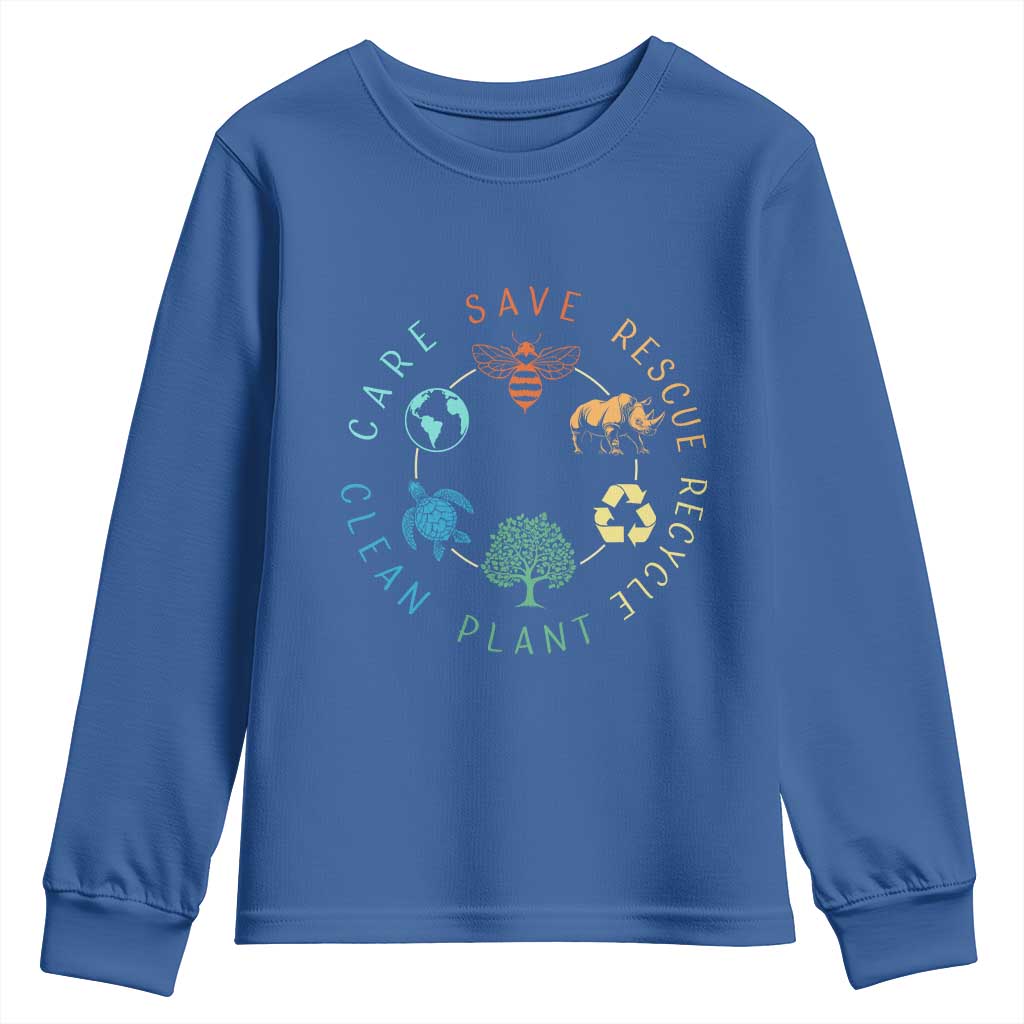 Save Bees Rescue Animals Recycle Plastic Youth Sweatshirt Earth Day Protect The Environment