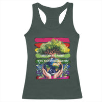 Earth Day Racerback Tank Top And I Think To Myself What A Wonderful World Rainbow