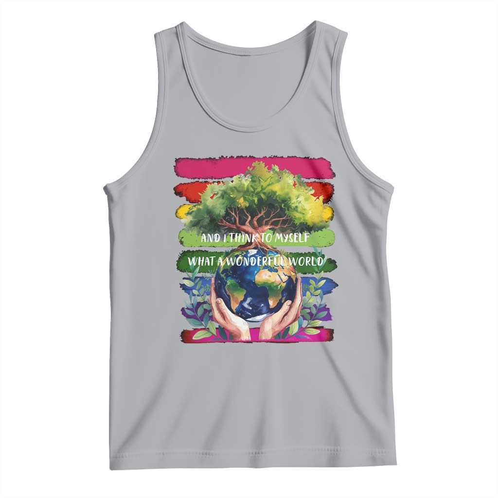 Earth Day Tank Top And I Think To Myself What A Wonderful World Rainbow